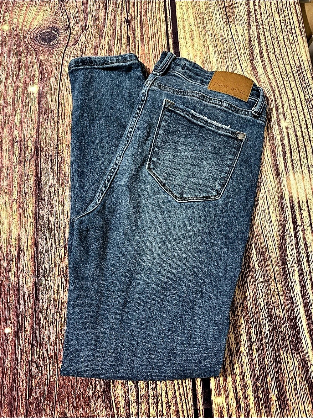 Judy Blue Skinny Fit Jeans Distressed Skinny Jeans in Blue Waist 9/29